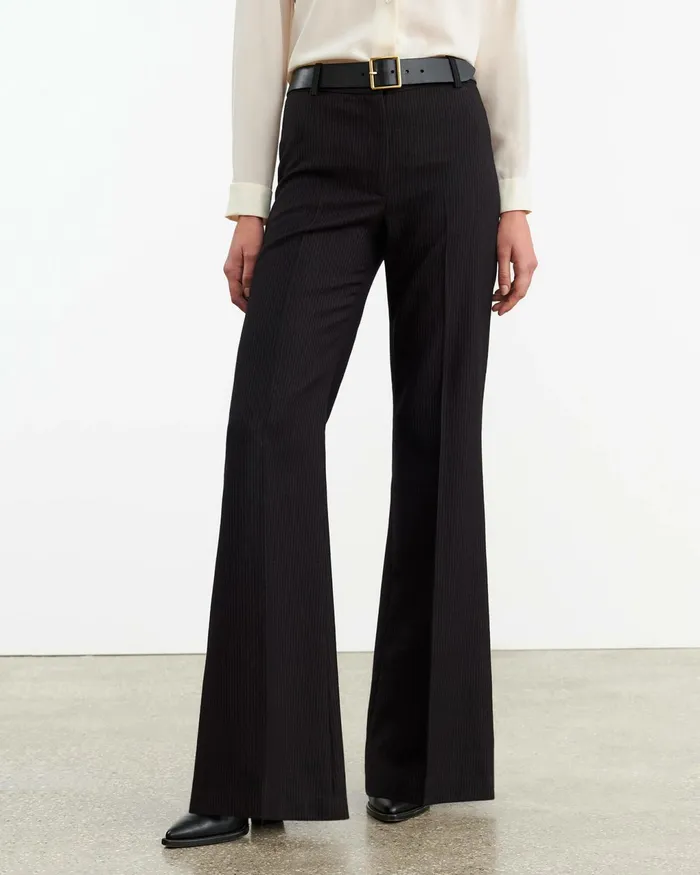 EFFY PANT Black Pinstripe Women Nili Lotan Pants and Shorts
