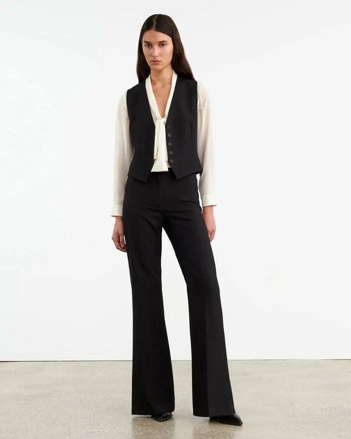 EFFY PANT Black Pinstripe Women Nili Lotan Pants and Shorts
