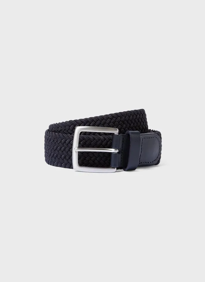 Elasticated Braided Belt Navy Men SUNSPEL Belts