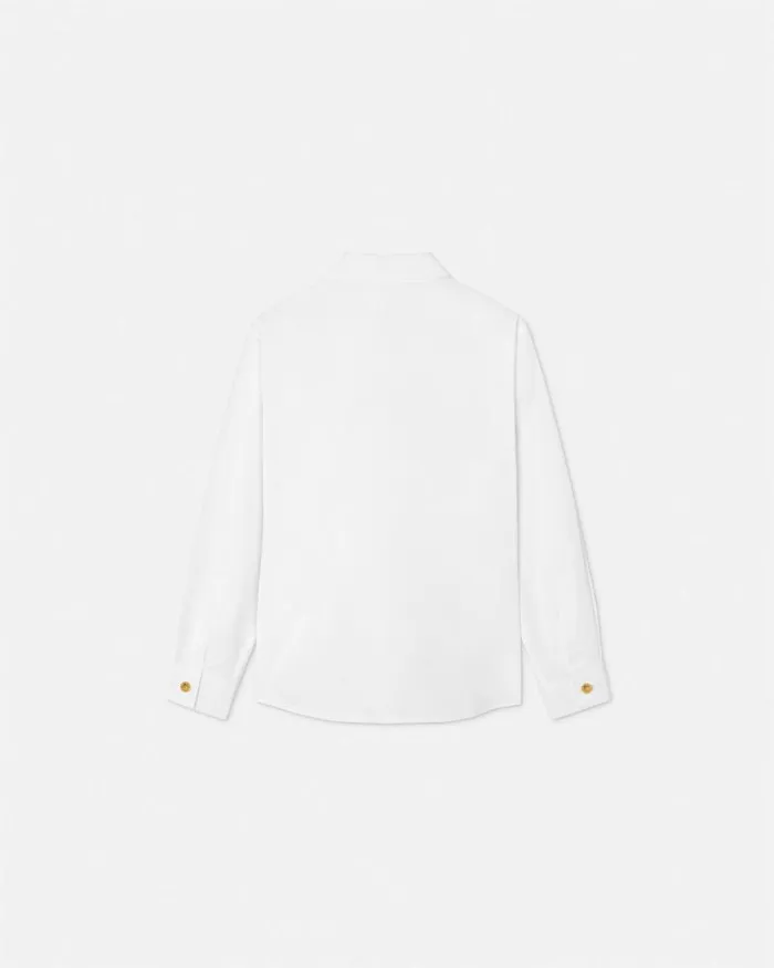 Embroidered Medusa Kids Shirt Whiteprint Children Versace Clothing
