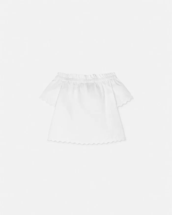 Embroidered Sangallo Baby Shirt White Children Versace Clothing