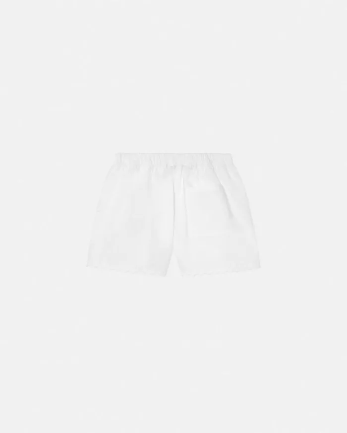 Embroidered Sangallo Kids Shorts White Children Versace Clothing