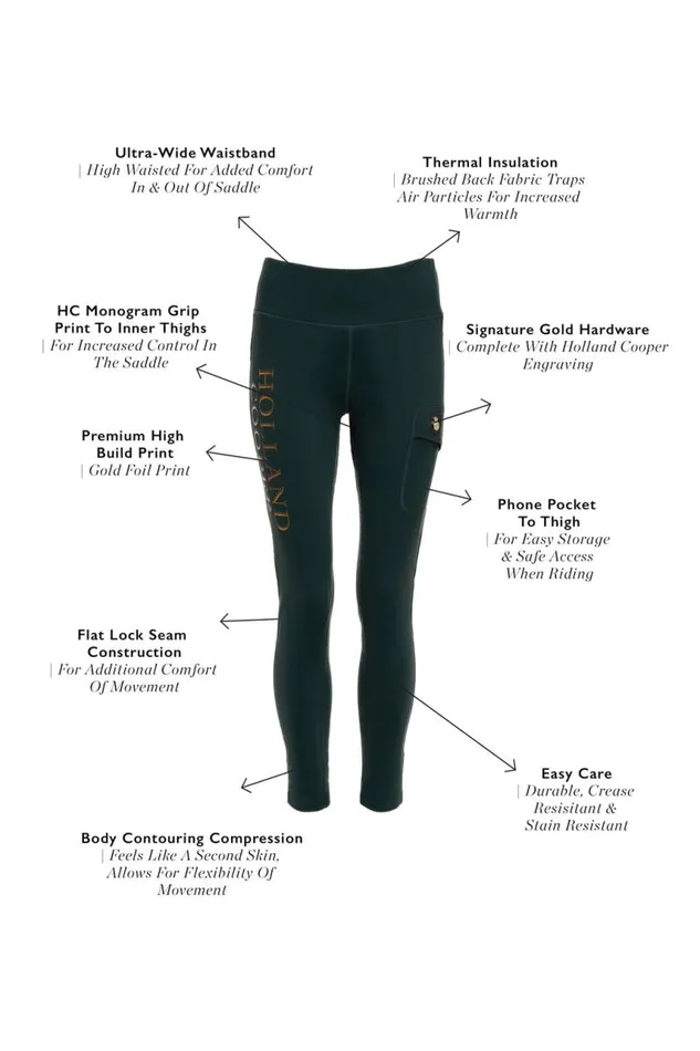 Equestrian Leggings Holland Cooper Halcot Thermal Legging Petrol Equestrian Leggings Holland Cooper Halcot Thermal Legging Petrol