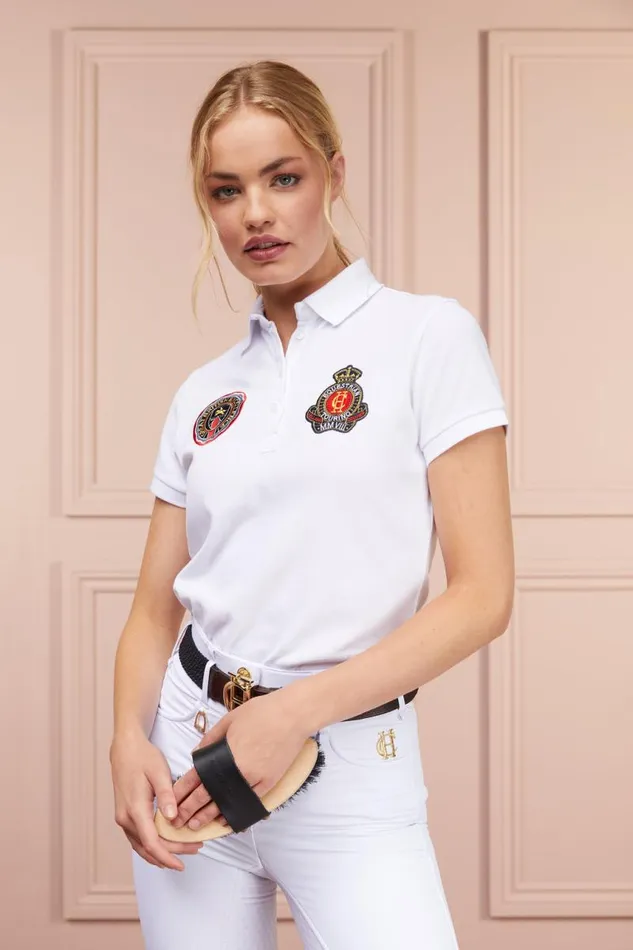EquestrianWomen Polo Shirts and Tees Holland Cooper Team Polo Shirt White