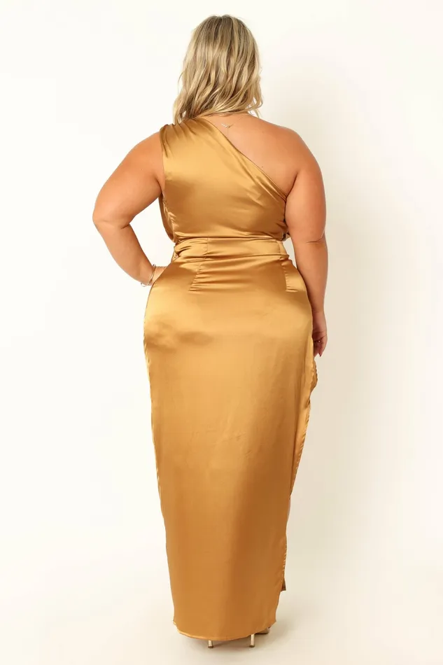 Event Dresses Petal and Pup Women Nadia One Shoulder Maxi Dress Bronze