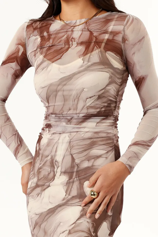 Event Dresses Women Adrianna Midi Dress Cacao Petal and Pup