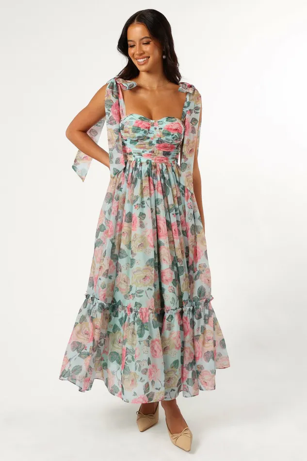 Event Dresses Women Petal and Pup Floret Midi Dress Blue Multi
