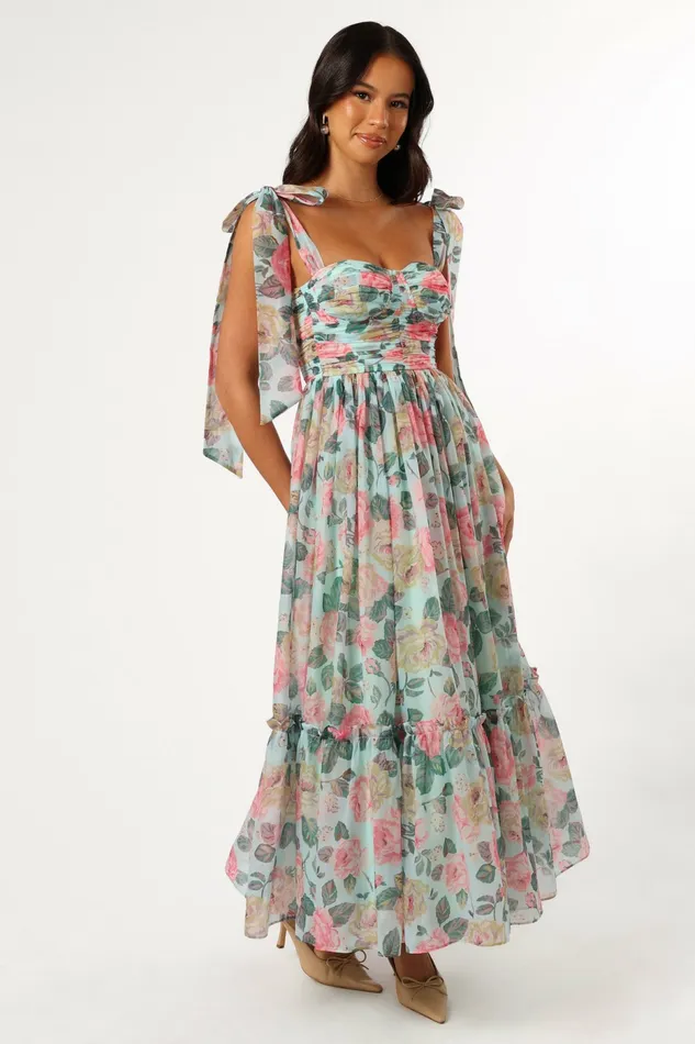Event Dresses Women Petal and Pup Floret Midi Dress Blue Multi