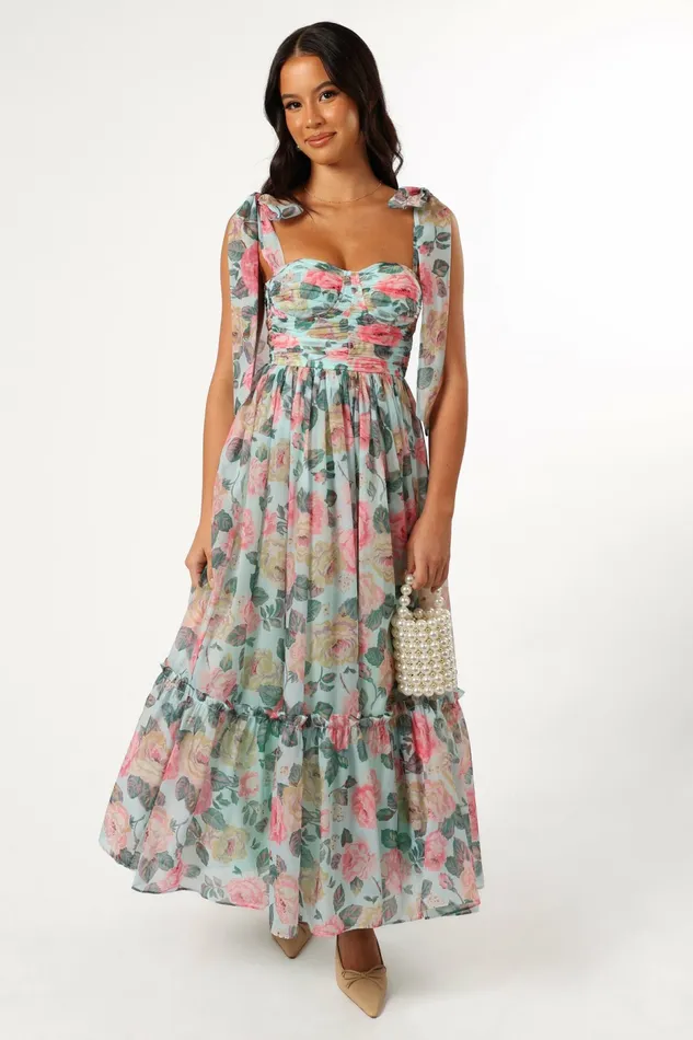 Event Dresses Women Petal and Pup Floret Midi Dress Blue Multi