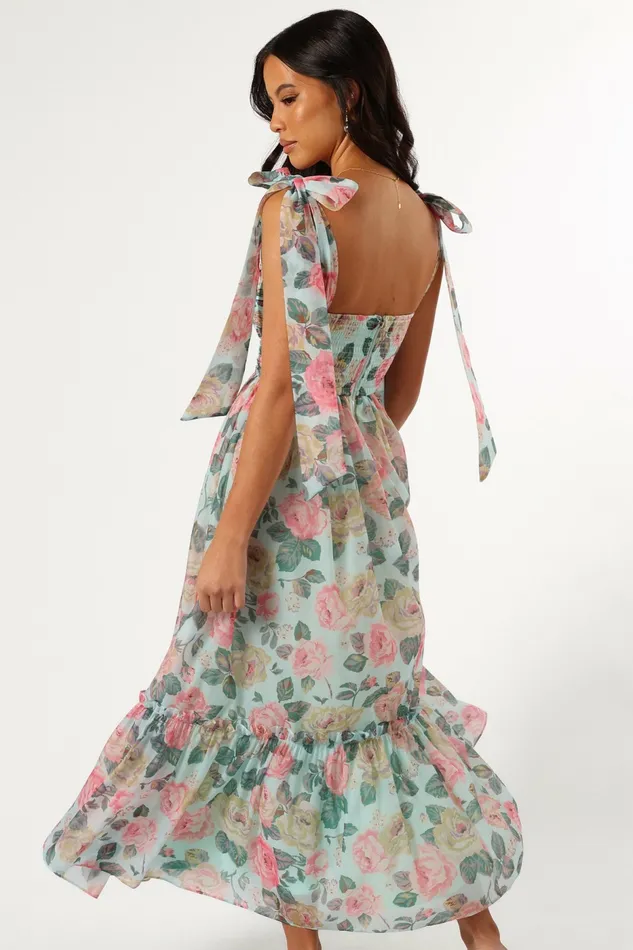 Event Dresses Women Petal and Pup Floret Midi Dress Blue Multi
