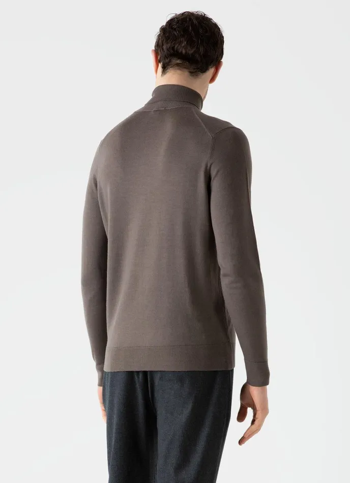 ExtraFine Merino Roll Neck Cedar Men SUNSPEL Knitwear