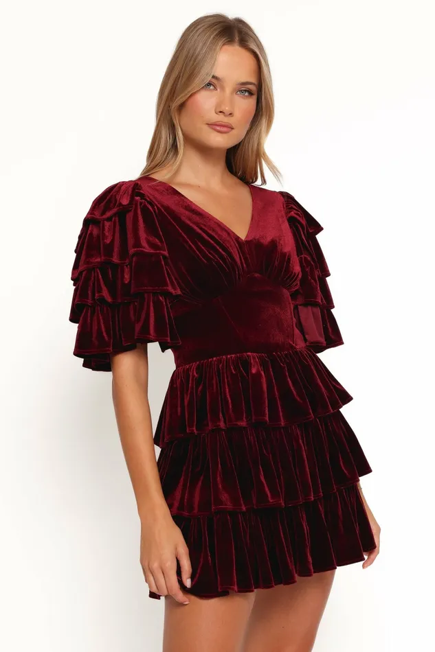 Fall Dresses Agnes Mini Dress Wine Petal and Pup Women