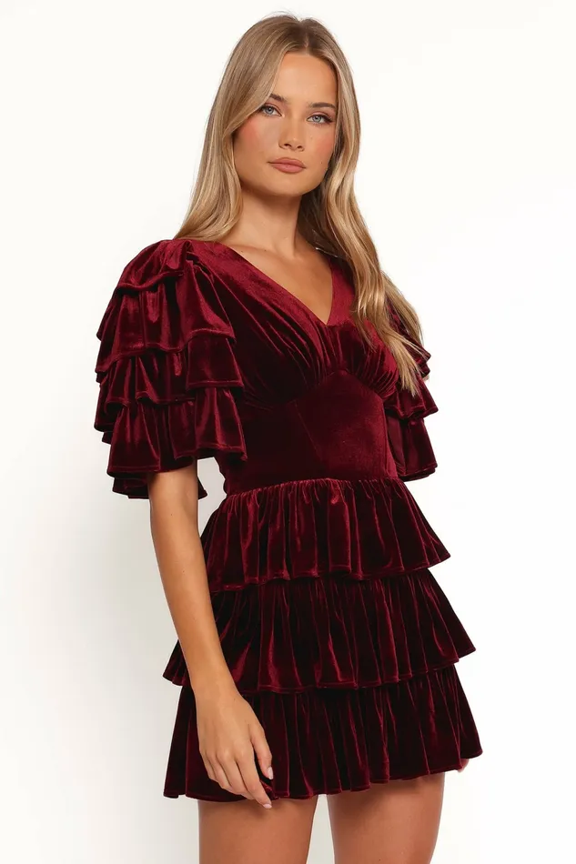 Fall Dresses Agnes Mini Dress Wine Petal and Pup Women