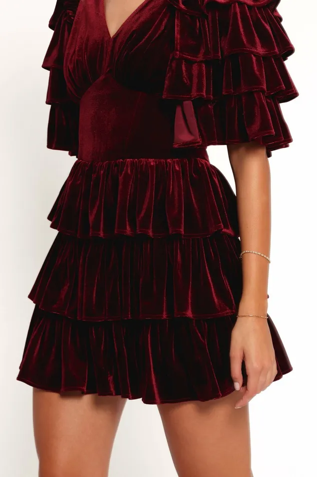 Fall Dresses Agnes Mini Dress Wine Petal and Pup Women