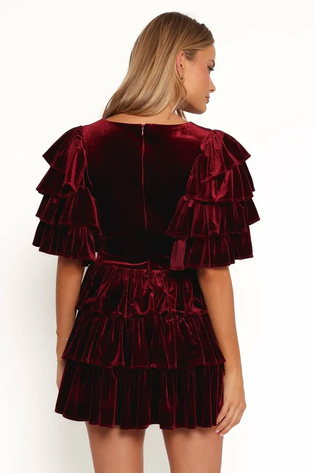 Fall Dresses Agnes Mini Dress Wine Petal and Pup Women