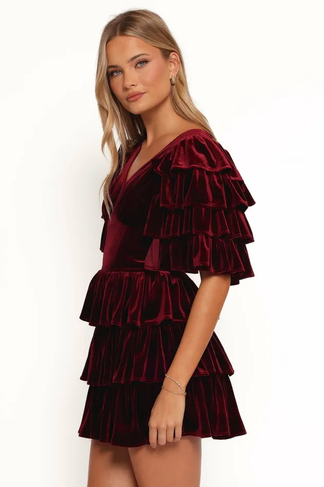 Fall Dresses Agnes Mini Dress Wine Petal and Pup Women