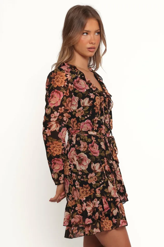 Fall Dresses Alyssia Mini Dress Floral Petal and Pup Women