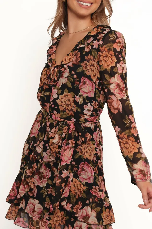Fall Dresses Alyssia Mini Dress Floral Petal and Pup Women