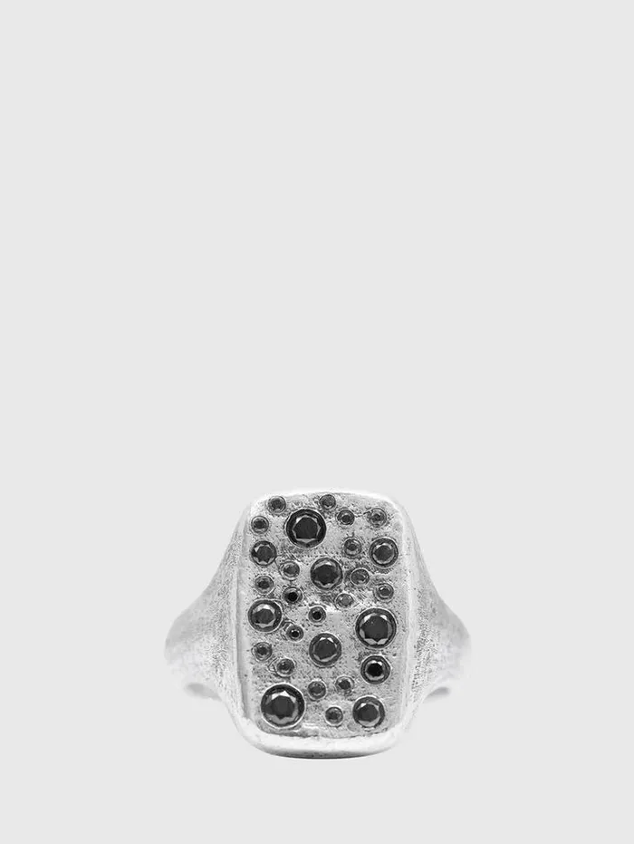 FEATURE RING WITH BLACK DIAMONDS No Color Men John Varvatos Jewelry