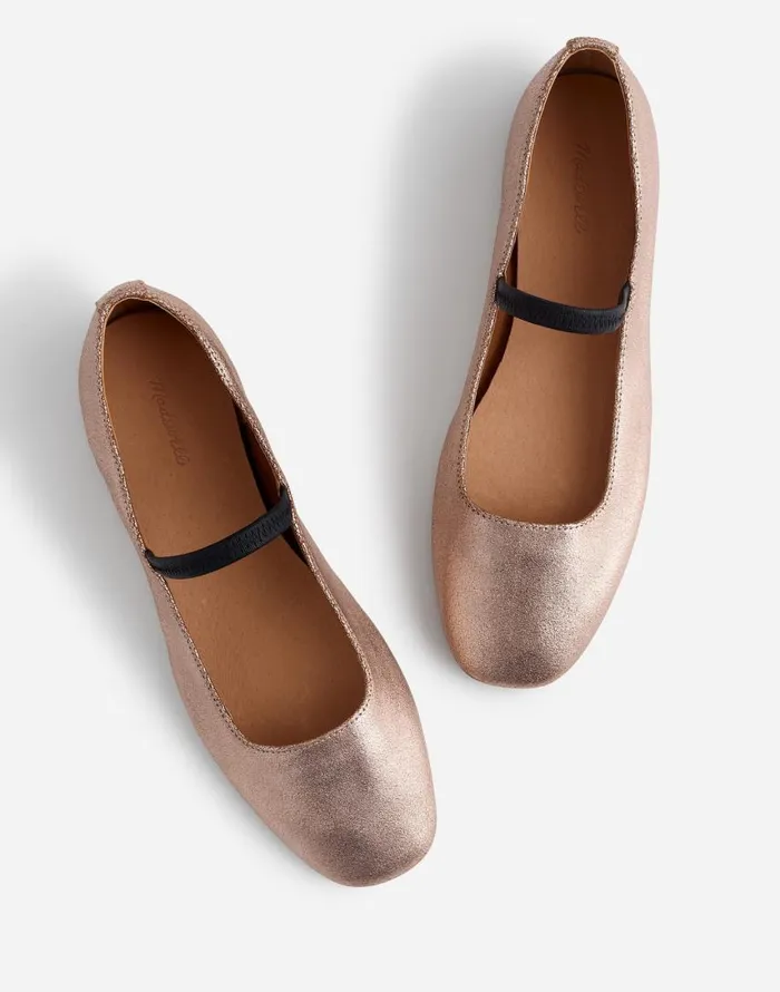 Flats and Loafers Women Madewell The Greta Ballet Flat Rose Gold Metallic