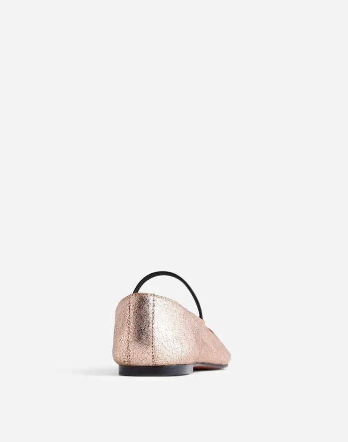 Flats and Loafers Women Madewell The Greta Ballet Flat Rose Gold Metallic