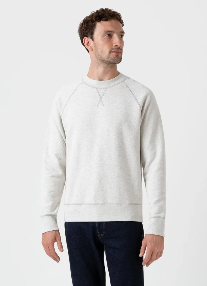 Fleeceback Sweatshirt Archive White Melange Men SUNSPEL Sweatshirts and Sweatpants