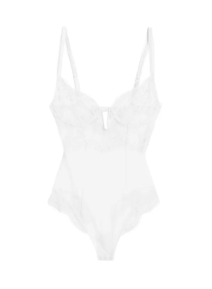 Fleur Du Mal Bodysuits Frankie Lace Bodysuit Ivory 8211 Women Fleur Du Mal Bodysuits Frankie Lace Bodysuit Ivory 8211 Women