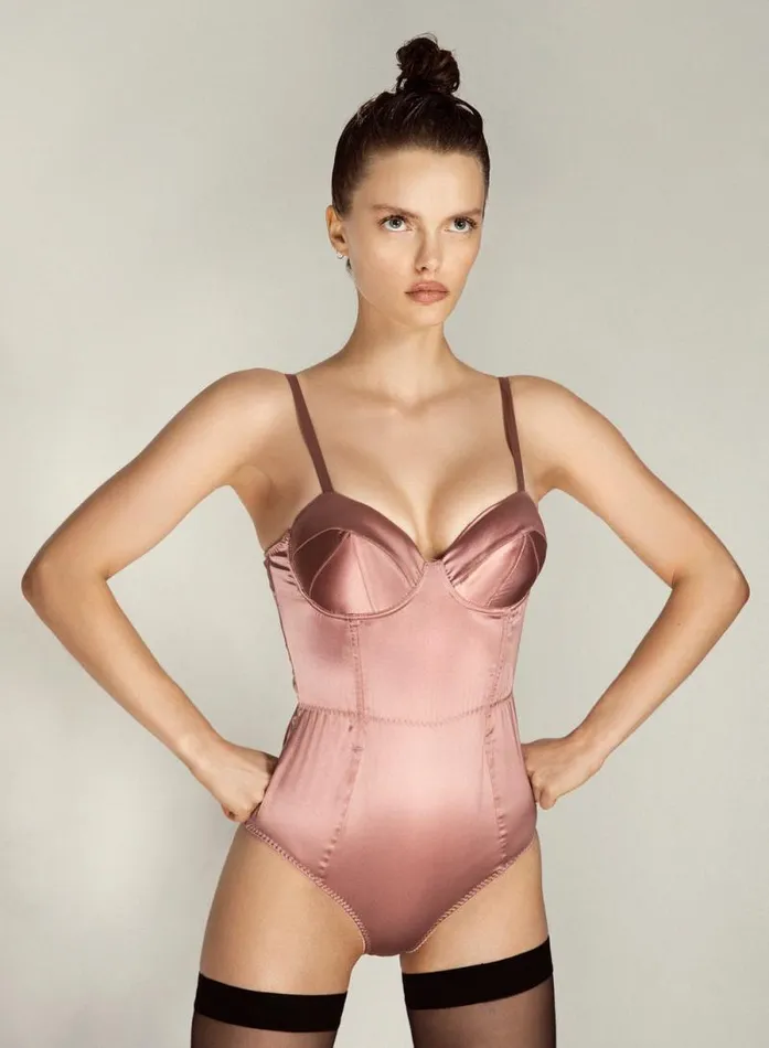 Fleur Du Mal Bodysuits Satin Bullet Bodysuit Rose Pink 8211 Women Fleur Du Mal Bodysuits Satin Bullet Bodysuit Rose Pink 8211 Women