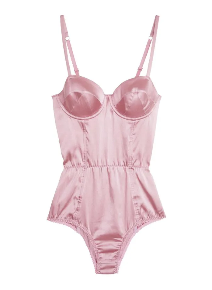 Fleur Du Mal Bodysuits Satin Bullet Bodysuit Rose Pink 8211 Women Fleur Du Mal Bodysuits Satin Bullet Bodysuit Rose Pink 8211 Women