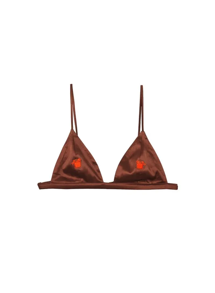 Fleur Du Mal Bralettes and Wireless Bras Negroni Embroidered Luxe Triangle Bra Cocoa 8211 Women Fleur Du Mal Bralettes and Wireless Bras Negroni Embroidered Luxe Triangle Bra Cocoa 8211 Women