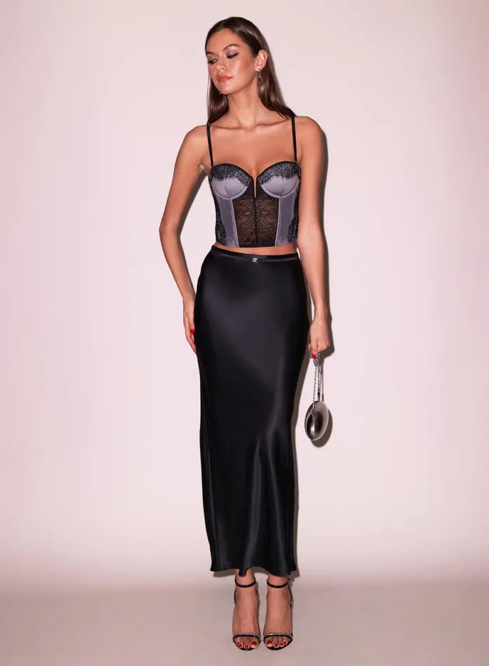 Fleur Du Mal Bustiers and Bra Tops Solita Bustier Smoked Pearl 8211 Women