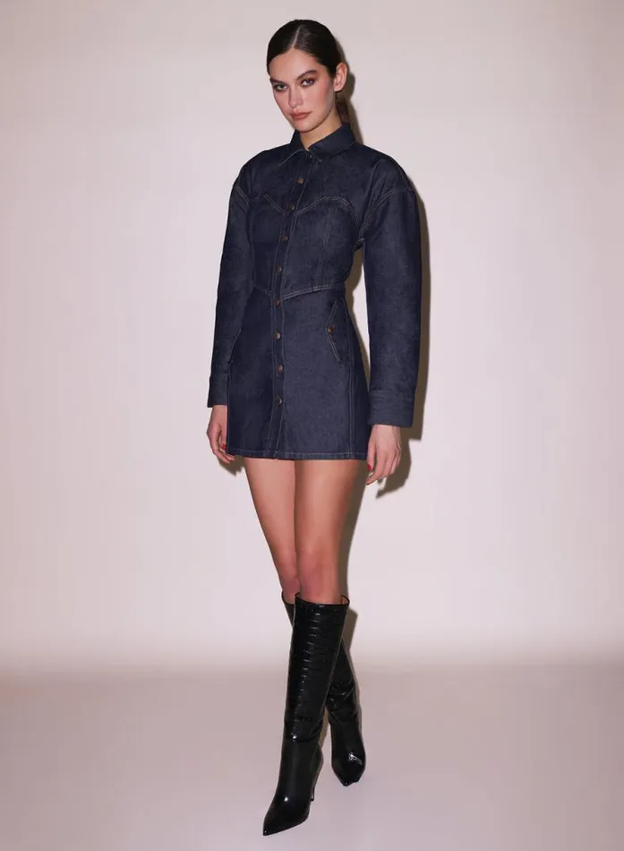 Fleur Du Mal Dresses Denim Shirt Dress Indigo Denim 8211 Women
