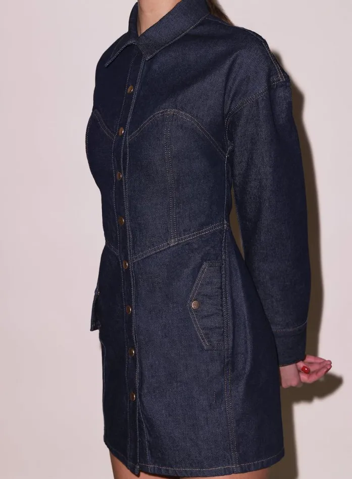 Fleur Du Mal Dresses Denim Shirt Dress Indigo Denim 8211 Women