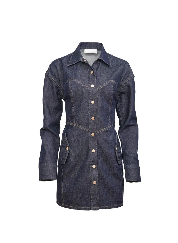 Fleur Du Mal Dresses Denim Shirt Dress Indigo Denim 8211 Women