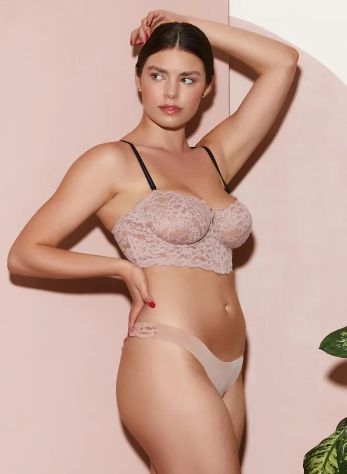 Fleur Du Mal Essentials Bras Charlotte Longline Bra Tan 8211 Women