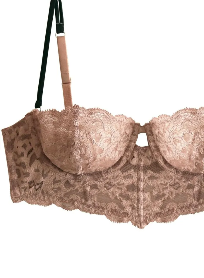 Fleur Du Mal Essentials Bras Charlotte Longline Bra Tan 8211 Women
