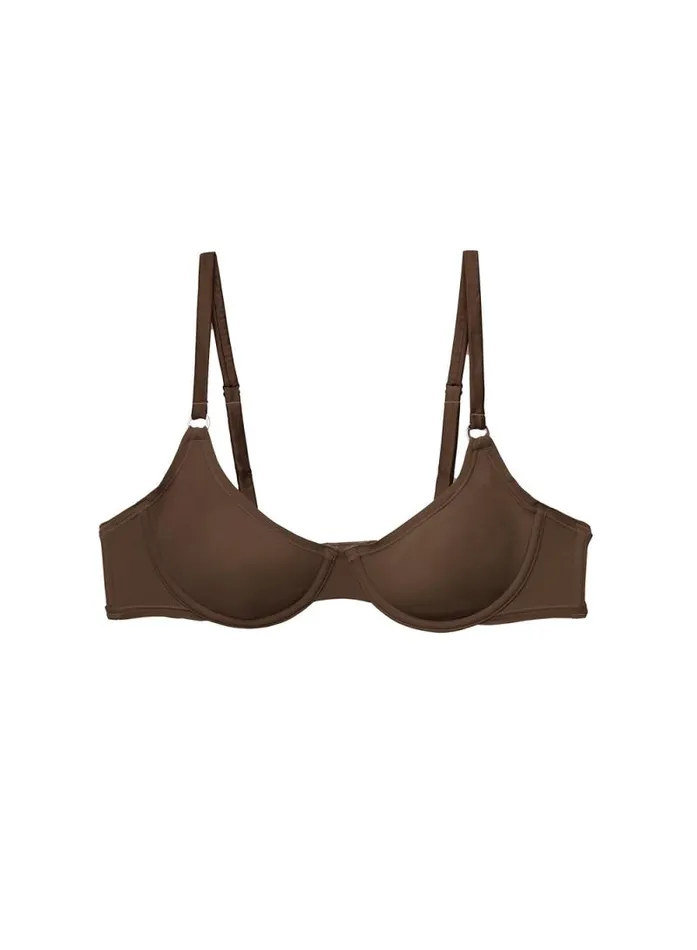Fleur Du Mal Essentials Bras Le Stretch Micro Demi Bra Cocoa 8211 Women