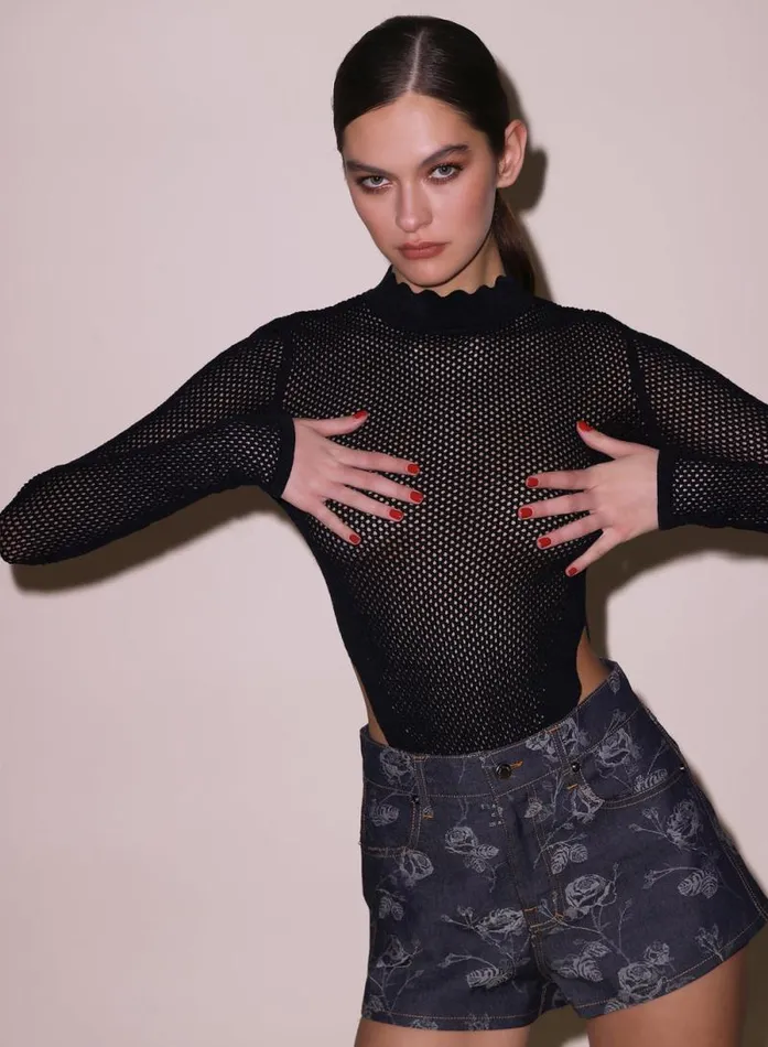 Fleur Du Mal Knitwear Scalloped Pointelle Knit Top Black 8211 Women Fleur Du Mal Knitwear Scalloped Pointelle Knit Top Black 8211 Women