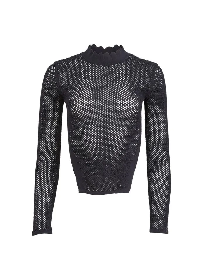 Fleur Du Mal Knitwear Scalloped Pointelle Knit Top Black 8211 Women Fleur Du Mal Knitwear Scalloped Pointelle Knit Top Black 8211 Women