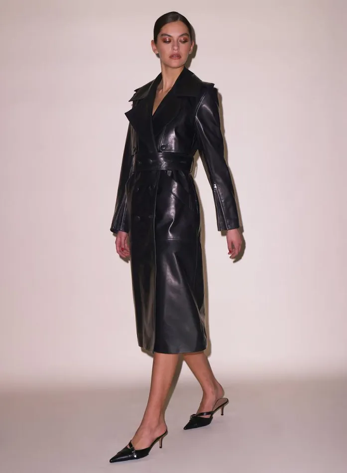 Fleur Du Mal Outerwear Moto Leather Trench Coat Black 8211 Women Fleur Du Mal Outerwear Moto Leather Trench Coat Black 8211 Women