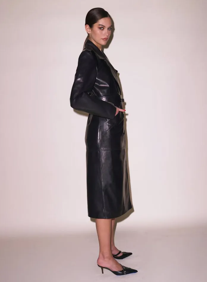 Fleur Du Mal Outerwear Moto Leather Trench Coat Black 8211 Women Fleur Du Mal Outerwear Moto Leather Trench Coat Black 8211 Women