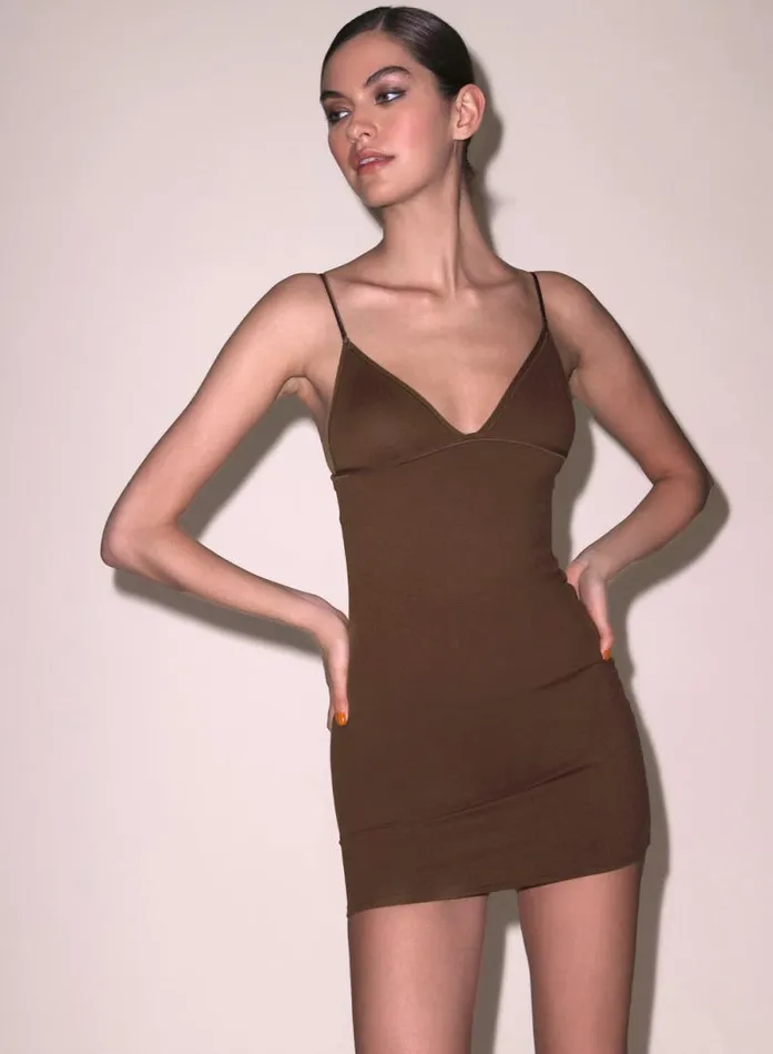 Fleur Du Mal Slips Le Stretch Micro Triangle Slip Cocoa 8211 Women