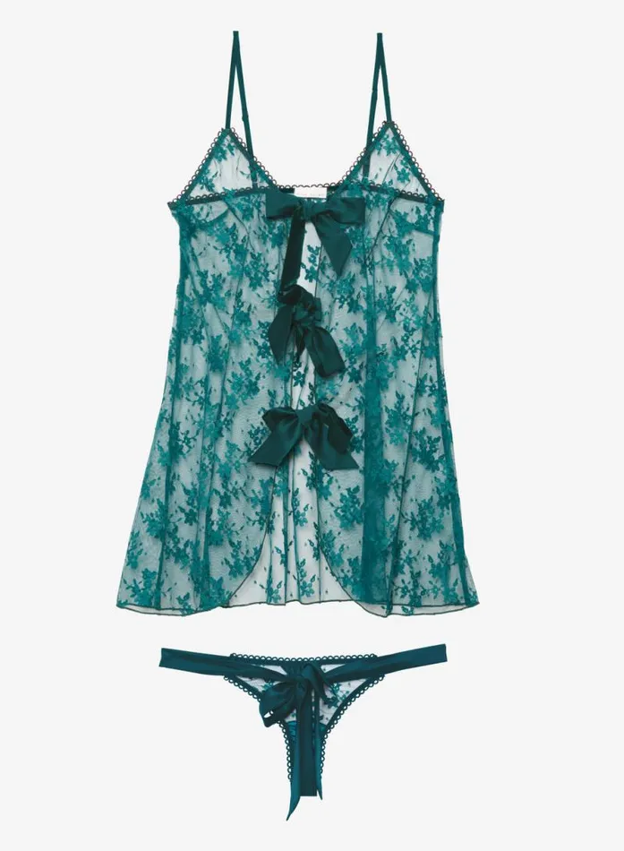 Fleur Du Mal Thongs Untie Me Gift Set Crystal Teal 8211 Women