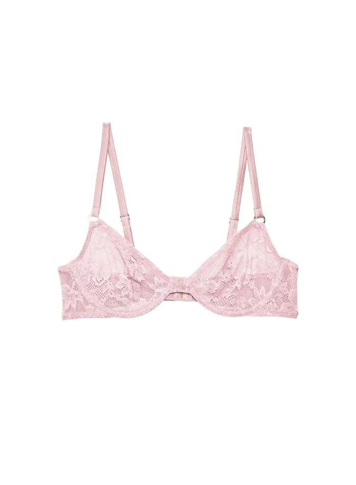 Fleur Du Mal Underwire Bras Le Stretch Lace Demi Bra Ballet Pink 8211 Women