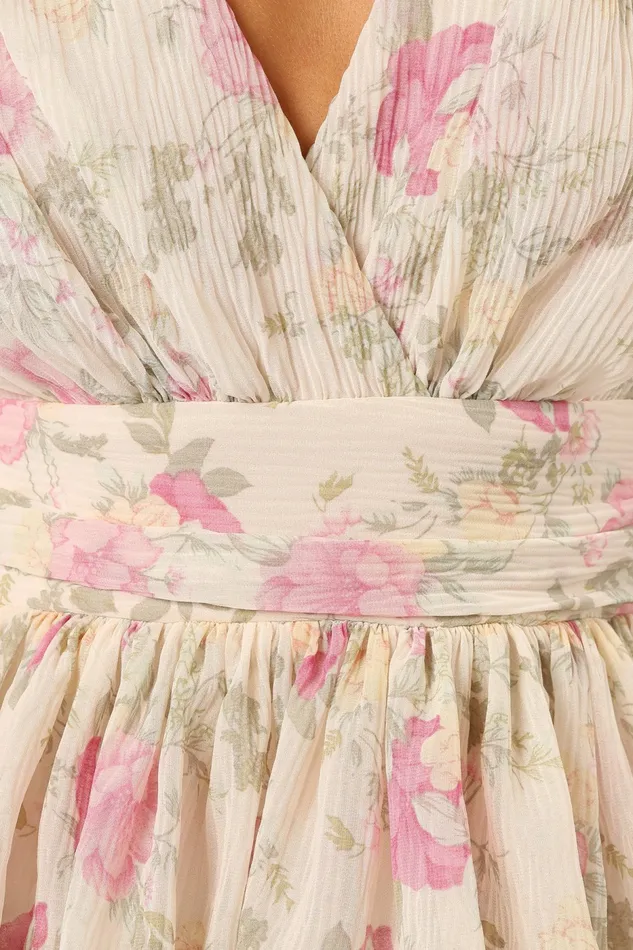Floral Dresses Penelope Ruffle Mini Dress Cream 8211 Petal and Pup Women