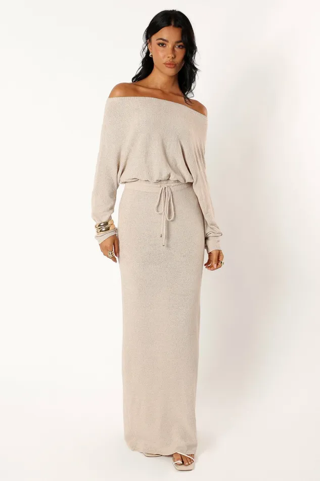 Florida Maxi Dress Sand Women Sweater Dresses Petal and Pup