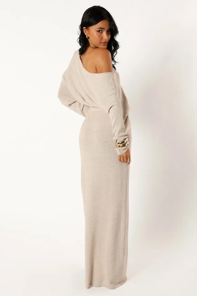 Florida Maxi Dress Sand Women Sweater Dresses Petal and Pup