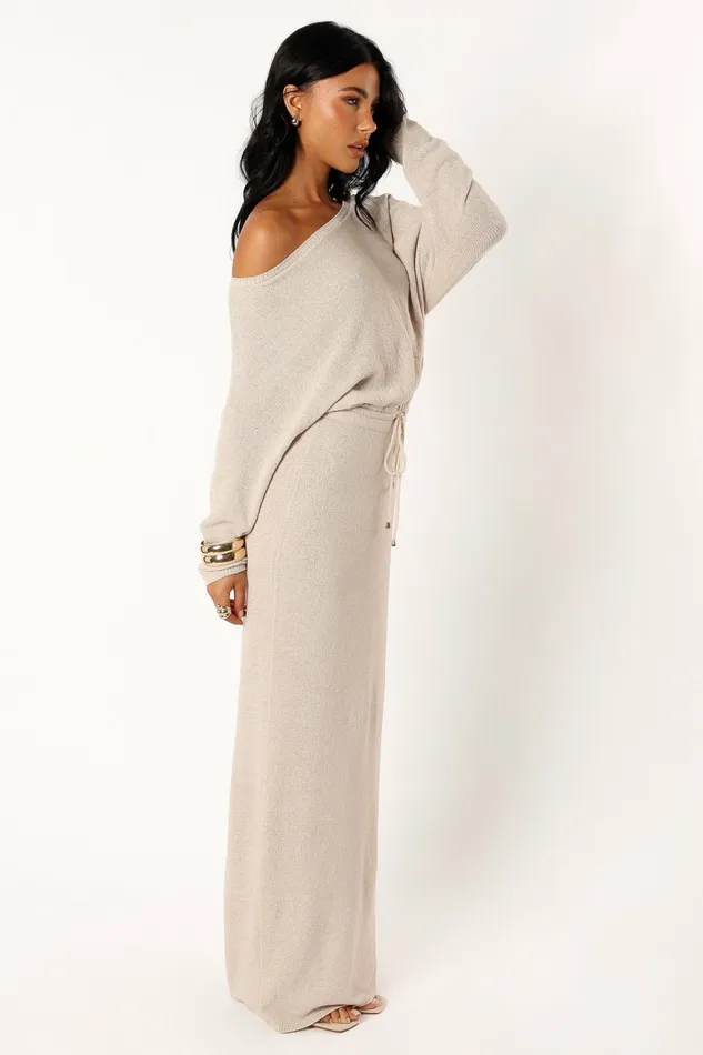 Florida Maxi Dress Sand Women Sweater Dresses Petal and Pup
