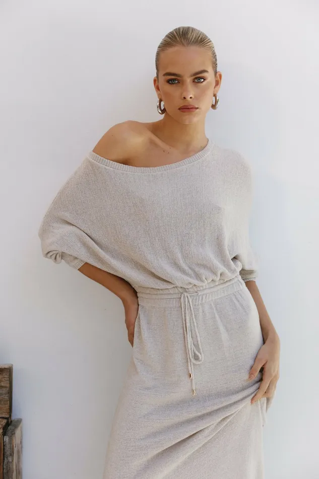 Florida Maxi Dress Sand Women Sweater Dresses Petal and Pup