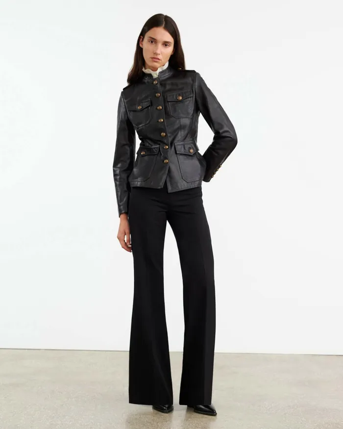 GERALDINE LEATHER JACKET Black Women Nili Lotan Coats and Outerwear